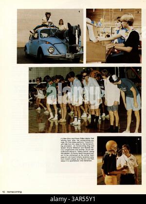 Das Breck Jahrbuch 1983-1984, Breck Mustang, dokumentiert das Leben der Schüler, Schulveranstaltungen, Leichtathletik, Clubs und wichtige akademische Errungenschaften an der Breck School im akademischen Jahr 1983-1984. Stockfoto