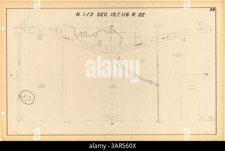 Dieser komplette Kartensatz für Eden Prairie, Minnesota, umfasst Grundstückseigentum, Streckenabschnitte, Eisenbahnen, und eine Indexkarte, die eine gründliche historische und geografische Ansicht des Gebiets während seiner Entstehung bietet. Stockfoto