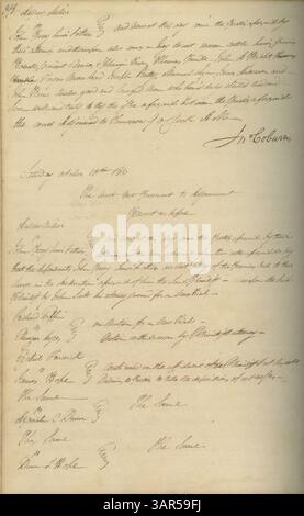 Der zweite Band des Missouri Supreme Court Minute Books enthält 280 Seiten Gerichtsverfahren von 1808 bis 1812. Diese minutiösen Bücher sind bei der Missouri Historical Society aufbewahrt und liefern wichtige Informationen über die Rechtslandschaft des frühen Missouri und geben Einblicke in das Justizsystem. Stockfoto