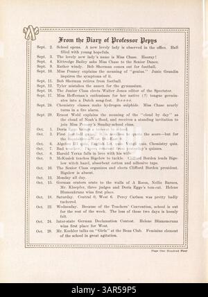 Das Hesperian Yearbook von 1914 dokumentiert die Schüler, Lehrkörper, Leichtathletik und Veranstaltungen des Schuljahres 1913-1914 an der West High School. Stockfoto