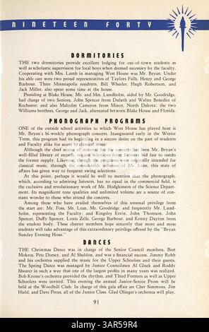 Dieses Jahrbuch der High School erfasst die Schüler, Lehrer, Vereine, Leichtathletik und Veranstaltungen aus dem Schuljahr 1939-1940 an der Blake School. Stockfoto