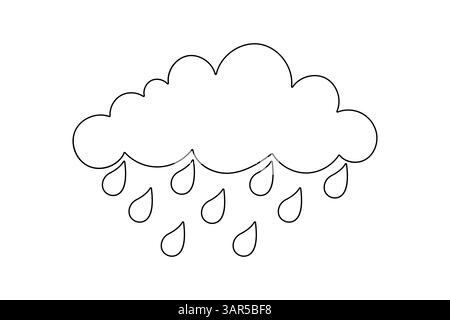 Symbol für minimale Wolke durchgehende einzeilige Vektorillustration Stock Vektor