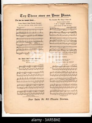 Liedblatt für Mamie Reilly mit Musik für Miss Lottie Gilson. Das Cover enthält musikalische Ausschnitte und Werbung für andere Lieder von Max S. Witt und Monroe H. Rosenfeld. Stockfoto