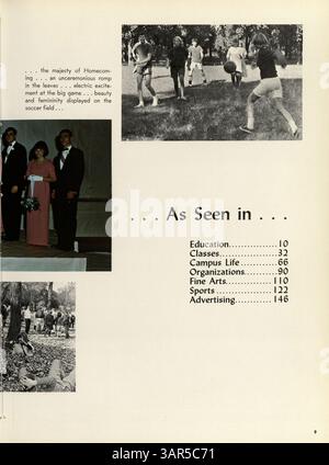 Das Jahrbuch „Antler“ der Minnehaha Academy (1966) dokumentiert Schüler, Lehrer, Leichtathletik, Vereine und Veranstaltungen aus dem Schuljahr 1965-1966. Stockfoto