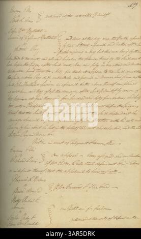 Dieser Band des Missouri Supreme Court Minute Books, der von 1808 bis 1812 reicht, enthält 280 Seiten aufgezeichneter Gerichtsverfahren und bietet einen Einblick in die rechtliche Entwicklung von Missouri. Stockfoto