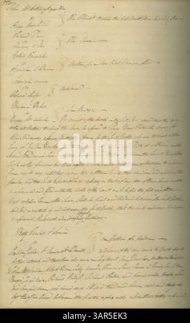 Der 280-seitige Band 2 des Missouri Supreme Court Minute Books umfasst die Jahre 1808–1812. Dieser Band enthält Aufzeichnungen über Gerichtsentscheidungen und Gerichtsverfahren, die Einblicke in das frühe Gerichtsverfahren in Missouri geben. Stockfoto