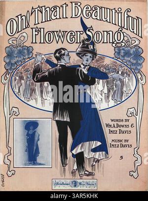 Das Cover von Oh That Beautiful Flower Song enthält eine Werbung für „Night and Day“, geschrieben von Evans Lloyd und Jeff T. Branen. Stockfoto