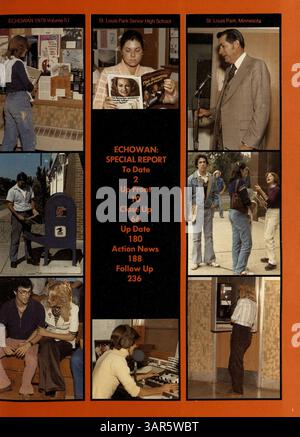 Die Ausgabe 1979 des Echowan Jahrbuchs der St. Louis Park High School dokumentiert die Erfolge und Höhepunkte von Schülern, Lehrern, Leichtathletik, Clubs und Schulveranstaltungen während des akademischen Jahres 1978-1979. Stockfoto