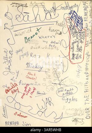Das Jahrbuch „Mustang“ 1973 der Breck School zeichnet die Erfahrungen und Leistungen von Schülern und Lehrkräften auf, darunter Leichtathletik, Vereine und akademische Leistungen aus dem Schuljahr 1972-1973. Stockfoto