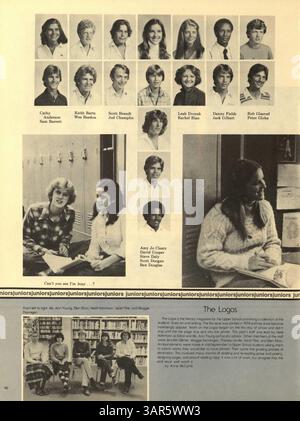Das Breck Yearbook 1981 mit dem Titel „Breck Mustang“ beleuchtet die wichtigsten Momente des Schuljahres 1980-1981 und zeigt Studenten, Dozenten, Sportveranstaltungen, Clubs, und Schulaktivitäten. Stockfoto
