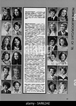 Das Edina West High Yearbook 1978, „Windigo 78“, behandelt Schüler, Lehrer, Vereine, Leichtathletik und wichtige Ereignisse aus dem Schuljahr 1977-1978. Stockfoto