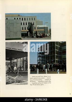 Die Ausgabe des Jahrbuchs „Antler“ von der Minnehaha Academy 1966 zeigt Studentenporträts, Leichtathletik, Vereine und Veranstaltungen während des Studienjahres 1965-1966. Stockfoto