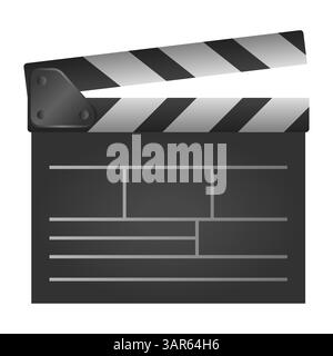 Black Clapperboard Movie Clapper Vektor. Frontansicht Des Klappbretts. Werkzeuge Für Die Filmherstellung. Stock Vektor