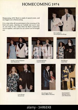 Dieses Jahrbuch dokumentiert die Schüler, Lehrkräfte, Vereine, Sportveranstaltungen und andere Aktivitäten aus dem Schuljahr 1974-1975 an der Breck School. Es gibt einen detaillierten Einblick in das akademische und außerschulische Leben der Schulgemeinschaft während dieser Zeit. Stockfoto