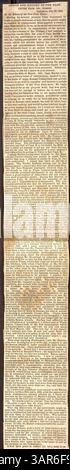 Dieser Zeitungsausschnitt vom 29. Oktober 1859, der in Band 11 der Thomas Butler Gunn Diaries gefunden wurde, enthält einen Brief von Hugh Forbes an die New York Times, in dem John Browns Angriff auf Harper’s Ferry diskutiert wird. Stockfoto