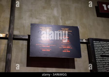 Dauerausstellung des Museums der sowjetischen Besatzung, Geschichtsmuseum im Georgischen Nationalmuseum in Tiflis, Hauptstadt Georgiens am 13. April 202 Stockfoto