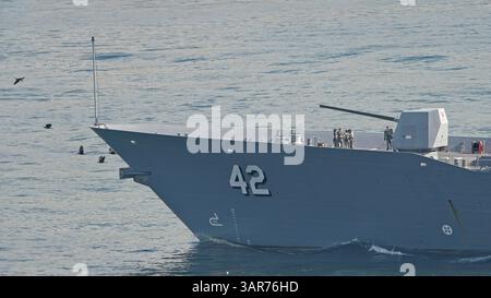 HMAS Sydney (DDG 42), das dritte Schiff der Hobart-Klasse, das von der Royal Australian Navy eingesetzt wird Stockfoto