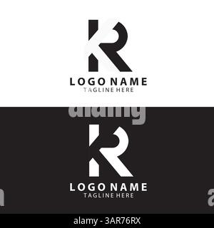 Anfangsbuchstabe KR isolierter Logo-Design-Vektor Stock Vektor