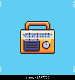 Pixelart elektronisches Radio-Spiel-Asset-Design Stock Vektor