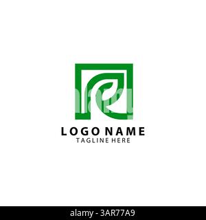 Anfangsbuchstabe R Eco Logo Design Vektor Stock Vektor