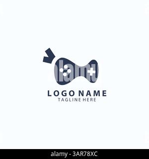 Ninja Joystick Gaming Logo Design Vektor Stock Vektor