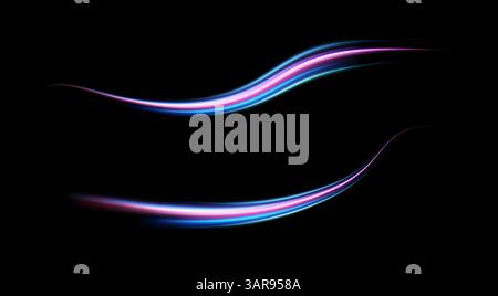 Atemberaubende abstrakte Farbwellen auf einem satten schwarzen Hintergrund für ein ansprechendes visuelles Erlebnis Stock Vektor