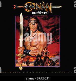 Basil Poledouris - Conan the Destroyer - Vintage-Vinyl-Plattencover Stockfoto