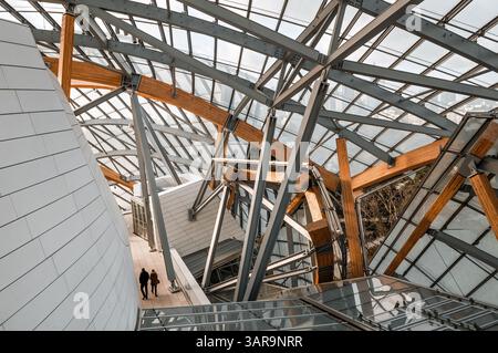 Dachstruktur, Fondation Louis Vuitton, Paris, Frankreich Stockfoto