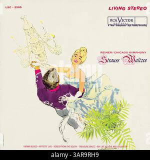 Johann Strauss - Strauss Waltzes - Vintage-Schallplattencover Stockfoto