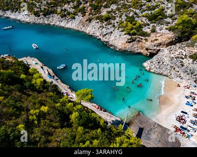 Porto Vromi Beach, an der Küste von Zakynthos, auf den Ionischen Inseln Griechenlands Stockfoto
