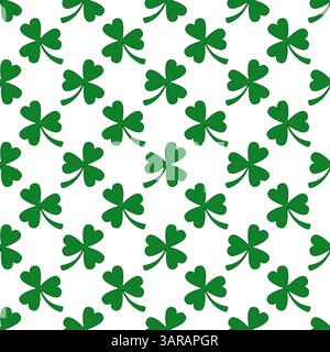 Klee hinterlässt ein nahtloses Muster auf weißem Hintergrund Stock Vektor