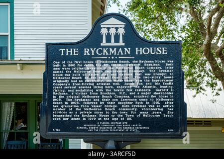 Ryckman House, Ocean Avenue, Melbourne Beach, Florida Stockfoto