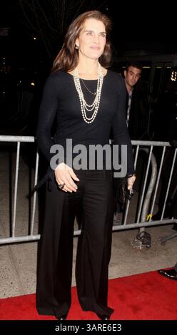 21. Januar 2010 – New York, New York, USA – Schauspielerin BROOKE SHIELDS nimmt an der New Yorker Vorführung von „ Außergewöhnliche Maßnahmen“ im SVA Theater Teil. (Bild: © Nancy Kaszerman/ZUMA Press) Stockfoto