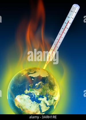 Steigende Erdtemperatur Stockfoto