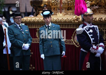 Madrid, Spanien. April 2025. Karwochentag, Prozession von Christus der Großen Macht und der Heiligsten Maria der Hoffnung, Macarena, 17. April 2025 Credit: CORDON PRESS/Alamy Live News Stockfoto