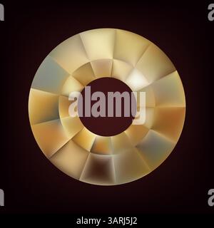 Luxuriöser, realistischer Goldring. Hochwertiger goldener Kreis Stock Vektor