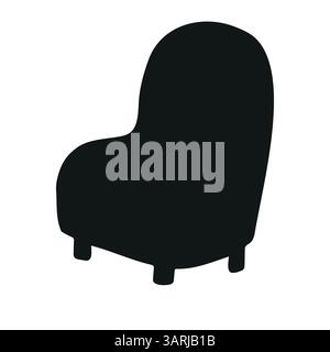 Vektor Hand gezeichnete Sessel Silhouette isoliert auf weißem Hintergrund Stock Vektor