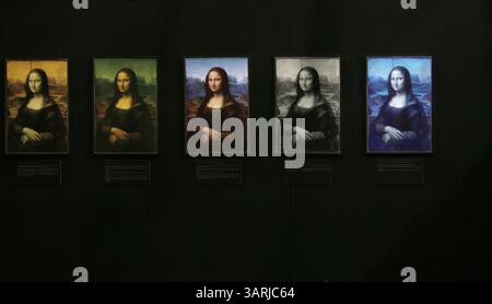 Februar 2010 - St. Petersburg, Florida, USA - STEPHEN J. CODDINGTON | Times.TP 318342 CODD DAVINCI 5.FOTO 5 VON 5.CAPTION: (02.08.2010, TAMPA). Die Geheimnisse der Mona Lisa sind eine der Galerien im da Vinci - der Genius-Ausstellung. Da Vinci - das Genie, wird vom 13. Februar bis 31. Mai 2010 im Museum of Science and Industry in Tampa ausgestellt. ZUSAMMENFASSUNG: MOSI eröffnet eine neue Ausstellung über Leonardo da Vinci. Die Einrichtung findet statt mit den verschiedenen Rekreationen einiger da Vincis Erfindungen. Die Einrichtung ist gut, aber wir brauchen vielleicht auch mindestens ein Foto, das etwas zeigt Stockfoto