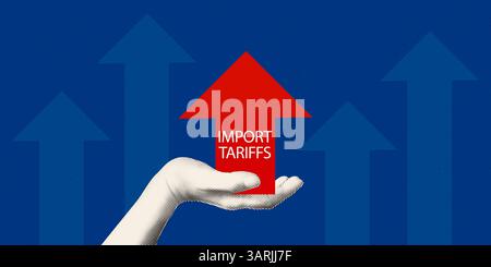 Importzölle erhöhen Konzeptvektorillustration Stock Vektor