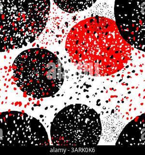 Nahtlose Hintergrundgrafiken mit Kreisen und Punkten. . Handzeichnung. Nicht AI, Vektorillustration. Stock Vektor