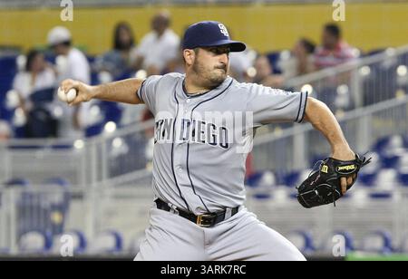 Juli 2013 - Miami, FL, USA - San Diego Padres Starter Jason Marquis Pitches im ersten Inning im Marlins Park in Miami, Florida, Montag, 1. Juli 2013. (Kreditbild: © Hector Gabino/MCT/ZUMAPRESS.com) Stockfoto