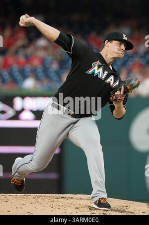 29. August 2013 - Washington, DC, USA - Miami Marlins Starting Pitcher Tom Koehler (34) liefert ein Pitch gegen die Washington Nationals während des ersten Inning im Nationals Park in Washington, D. C, Donnerstag, 29. August 2013. (Bild: © Harry E. Walker/MCT/ZUMAPRESS.com) Stockfoto