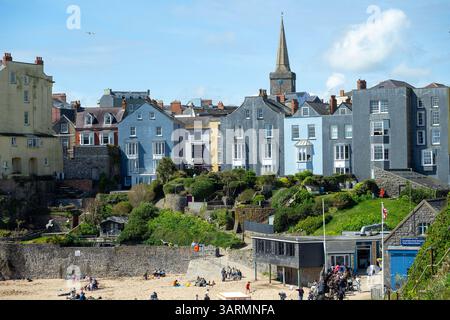 Tenby (Walisisch: Dinbych-y-pysgod, lit. Fortlet of the Fish ist eine Küstenstadt im County Pembrokeshire, Wales. Stockfoto
