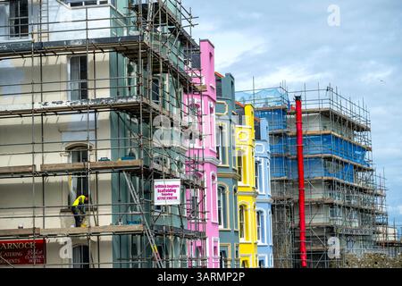 Tenby (Walisisch: Dinbych-y-pysgod, lit. Fortlet of the Fish ist eine Küstenstadt im County Pembrokeshire, Wales. Stockfoto