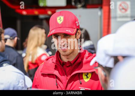 Imola, Italien, 17. April 2025, #51 Ferrari AF Corse (ITA) Ferrari 499P (Hypercar) gefahren von Antonio Giovinazzi (ITA), während der 6 Stunden von Imola, der zweiten Runde der FIA WEC Meisterschaft 2025, beim Autodromo Enzo & Dino Ferrari in Imola, Italien, vom 16. Bis 20. April 2025. Beschreibung: Kristof Vermeulen Photography/Alamy Live News Stockfoto