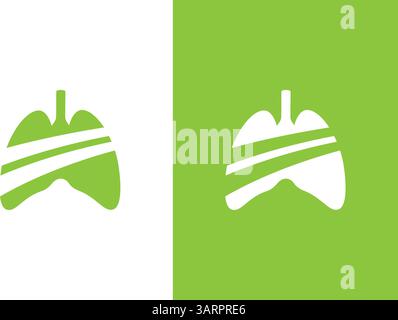 Designvorlage für Lungen-Logos. Universeller Anatomie-Logotyp. Stock Vektor