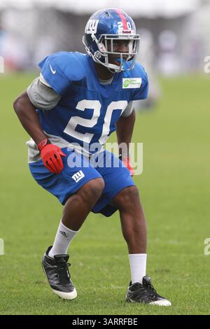 30. Juli 2013: East Rutherford, New Jersey, USA S - New York Giants Cornerback PRINCE AMUKAMARA (20) während des Giants Trainingslagers im Quest Diagnostics Training Center in East Rutherford, NJ (Bild: © Vinny Carchietta/ZUMAPRESS.com) Stockfoto