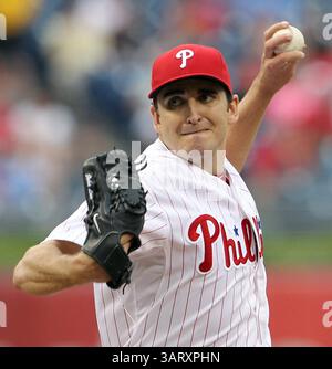 17. Juni 2013 - Philadelphia, PA, USA - Philadelphia Phillies Starterspiel John Lannan beim ersten Inning gegen die Washington Nationals am Montag, 17. Juni 2013, in Philadelphia, Pennsylvania. (Kreditbild: © Yong Kim/MCT/ZUMAPRESS.com) Stockfoto