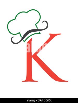 Anfangsbuchstabe K Chef Hut Symbol für Restaurant Logo Design Vektor Vorlage Stock Vektor