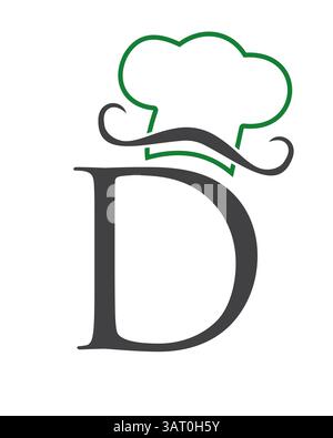 Initial Letter D Chef Hut Symbol für Restaurant Logo Design Vektor Vorlage Stock Vektor